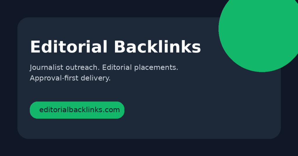 Editorial Backlinks logo and brand card